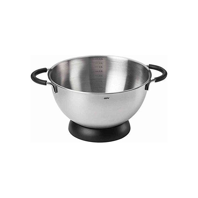 Gefu GE28140 Mesco Ciotola da Miscelazione 4 L Acciaio Inox con Manici in Silicone e Base Antiscivolo colore Argento