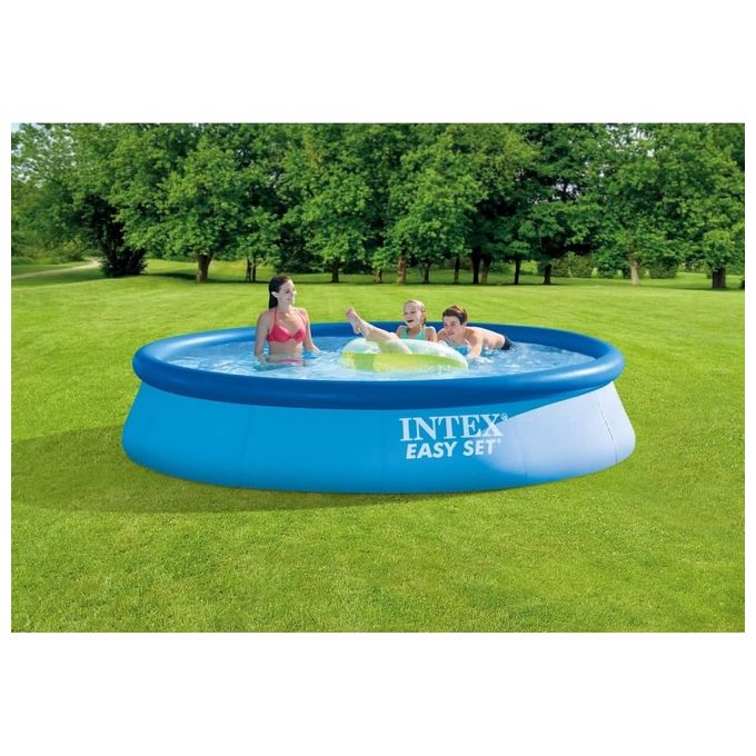 Intex Piscina Fuori Terra Easy Set 457x84 cm Rotonda Azzurra PVC Triplo Strato