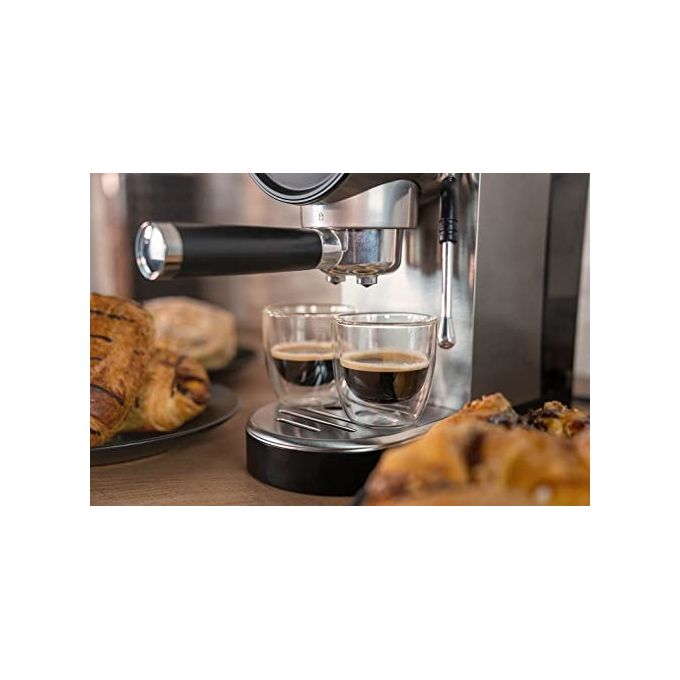 Unold 28636 Piccopresso Macchina da caffe' Espresso 0,9 L 20 bar 1360 W con Montalatte e Funzione Acqua Calda colore Acciaio inox-Nero