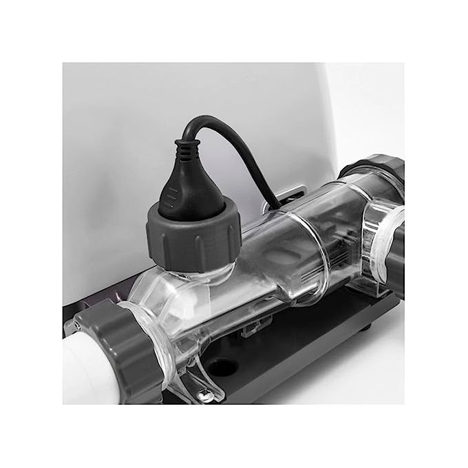 Intex 26666 Generatore Salino di Cloro Krystal Clear per Pompa Filtro 6056-15140 L-h Produzione Cloro 11 g-h per Piscine fino a 56800 L Plastica Bianco Flusso Pompa 6056-15140 L-h cloro 11 g-h