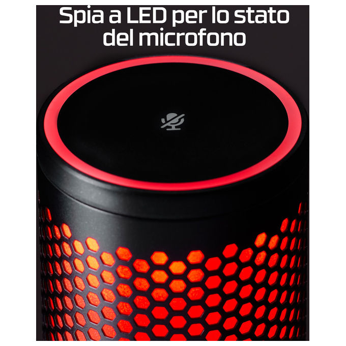 HyperX 872V1AA QuadCast 2 Microfono USB per Podcast 96 kHz 24 bit 100 dB SNR 3 m cavo colore Nero