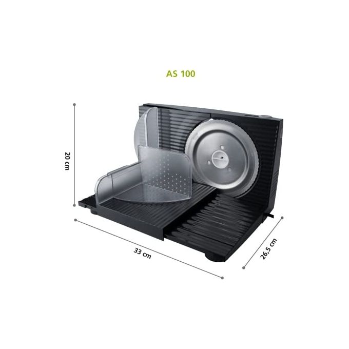 Steba 29-10-00 AS 100 Affettatrice Elettrica 100 W Lama Acciaio Inox Solingen 170 mm Regolazione Spessore 0-17 mm Pieghevole colore Nero