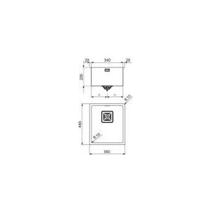 Artinox BI344021 Lavello Cucina 1 Vasca da Incasso Acciaio Inox Larghezza 38 cm colore Acciaio Inox
