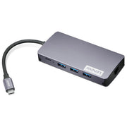 Lenovo GX91M73946 Docking station USB-C con HDMI VGA USB 3.2 Gen 1 Type-C lettore schede MicroSD SD Ethernet LAN 1000 Mbit-s alimentazione 100 W colore Grigio