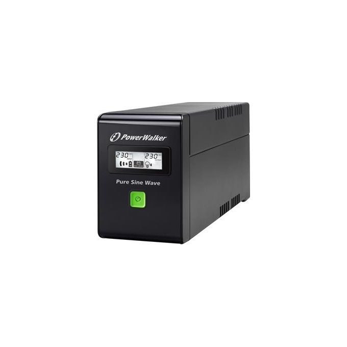 PowerWalker 10120079 VI 600 SW Gruppo di Continuita' Linea Interattiva 600VA 360W Uscita Onda Sinusoidale Pura 2x SCHUKO Protezione RJ11 RJ45 colore Nero
