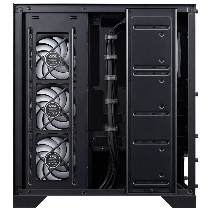 XPG 75261589 Invader X BTF Case PC Midi Tower con Supporto Fino a 360mm Radiatori Superiore e Laterale e Ventole ARGB 120mm 140mm colore Nero