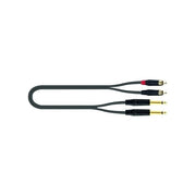QUIK LOK JUST-2RCA2J-5 Serie JUST Cavo Audio 2 Jack TS Mono 6,3 mm 2 RCA Maschio 5 m colore Nero