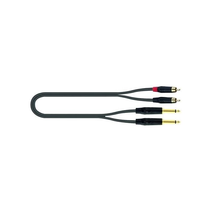 QUIK LOK JUST-2RCA2J-5 Serie JUST Cavo Audio 2 Jack TS Mono 6,3 mm 2 RCA Maschio 5 m colore Nero