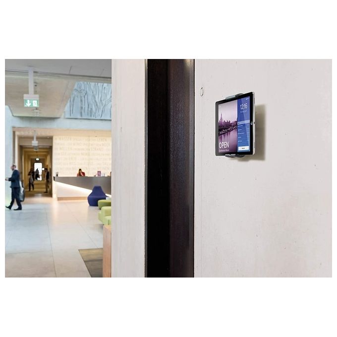 Durable 893323 Tablet Holder Wall Supporto da Parete per Tablet 7''-13'' Rotazione 360° con Bloccaggio di Sicurezza colore Argento