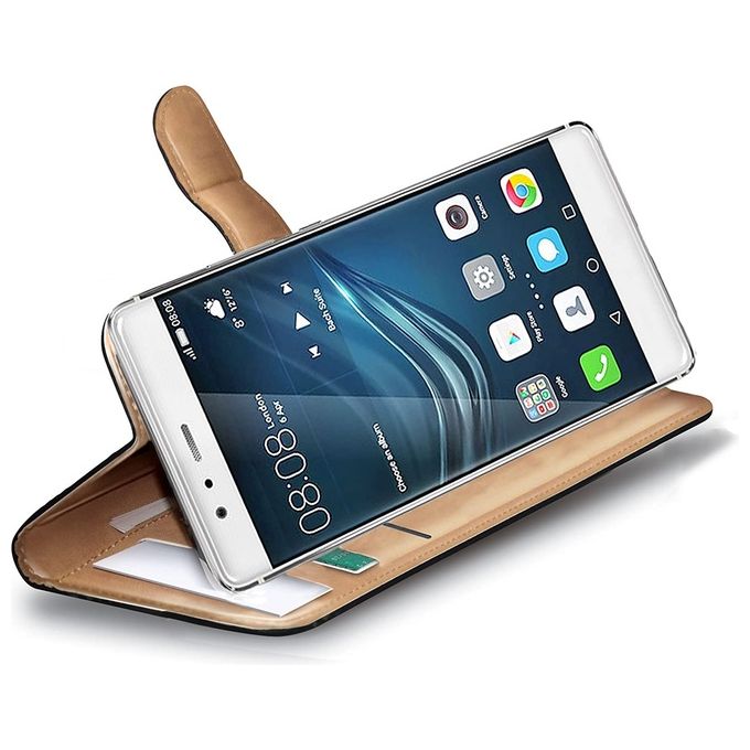 Celly WALLY582 Custodia a Libro in Similpelle per Huawei P9 Plus con Flap Magnetico Slot Carte Funzione Stand colore Nero