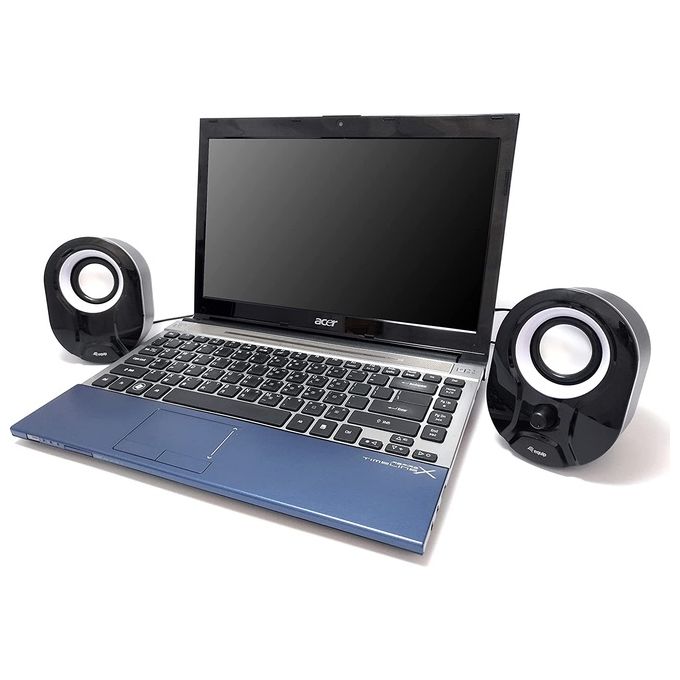 Equip 245333 Mini Casse PC USB 2.0 Stereo 2.0 6W Jack 3.5mm colore Nero