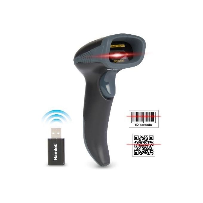 Hamlet HBCS-2D110W Barcode Scanner Industriale 2D Wireless 2,4 GHz Bluetooth USB-C CMOS Portatile colore Nero