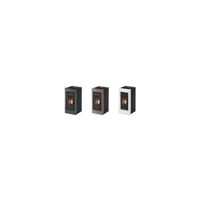 CADEL 8053859015697 Prince Stufa a pellet 10 5 kW Classe A+ con controllo app e programmazione colore Titanio