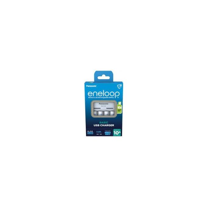 Panasonic BQ-CC61 Eneloop Caricabatterie USB NiMH 2 o 4 batterie AA AAA con 4 batterie AA 2000 mAh incluse