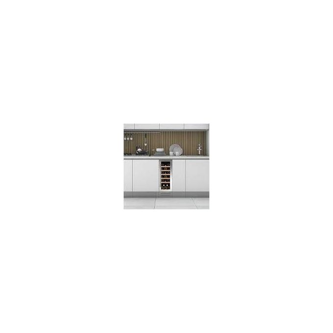Dunavox DAUF-19.58SS Flow-19 Cantinetta Vino da Incasso 19 Bottiglie 58 L Classe G 39 dB Ripiani Legno Porta UV colore Inox