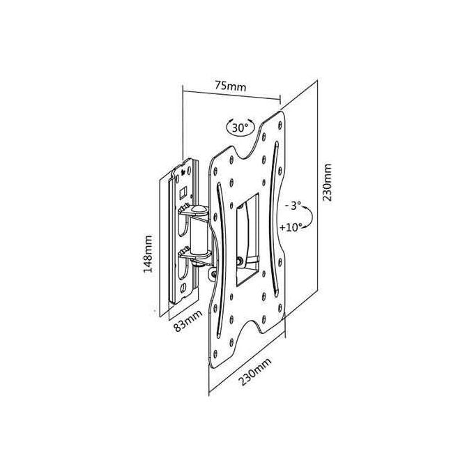 G.b.s. Elettronica Supporto Elb-2342-1 per Tv 23-42'' Max 30Kg Vesa 100-200 1 Snodo Orientabile