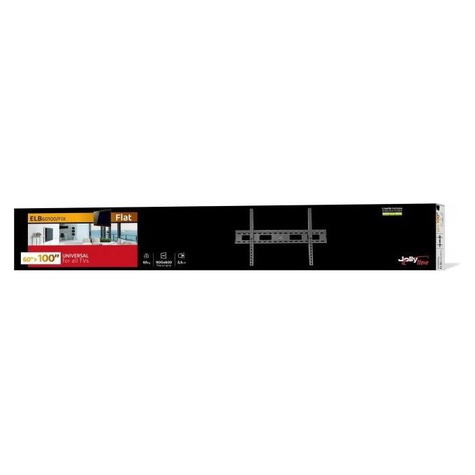 GBS ELETTRONICA ELB60100-FIX Supporto Universale per TV Fisso a Muro Compatibilita' 60'' - 100'' Distanza dal Muro 35 mm Carico Massimo 65 Kg colore Nero