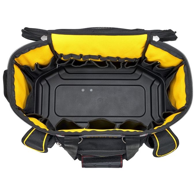 Stanley FMST1-70749 FatMax Borsa Portautensili Semirigida in Nylon 600 Denari con Base Rigida Impermeabile e Tasche Organizzative colore Nero con Dettagli Grigio e Giallo