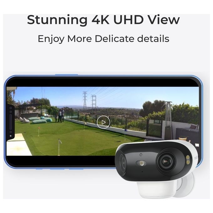 Reolink ARGUS B740X Argus Series Telecamera IP Wi-Fi 4K 180° Doppia Lente Visione Notturna a Colori Batteria 5000 mAh IP66 colore Bianco