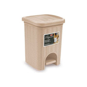 Stefanplast BE09 Elegance Pattumiera a Pedale 6 lt cestello interno estraibile finitura effetto midollino colore Cashmere