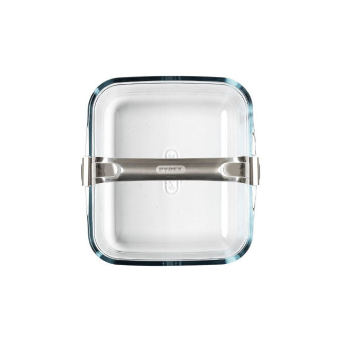 Pyrex 301U300-8045 Nacchera Rettangolare per Air Fryer Vetro Borosilicato 2 L 18x20x8 cm Manico Acciaio Inossidabile colore Trasparente