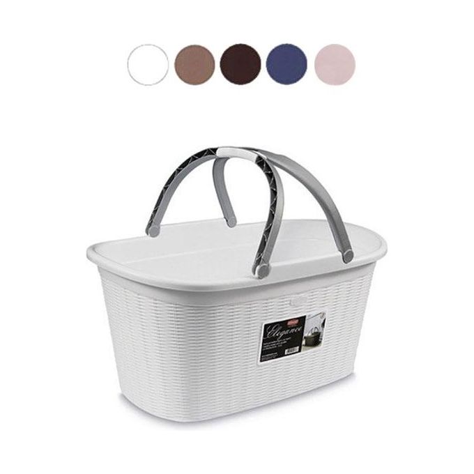 Stefanplast Cesta Elegance con Manico Moka 35x58x29cm