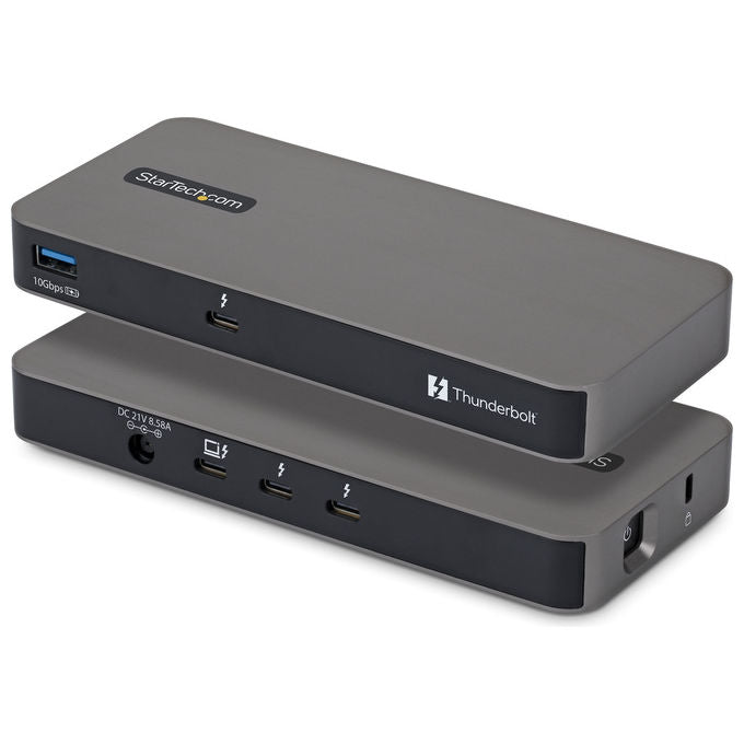 StarTech.com 303UE-TB5-HUB Hub Thunderbolt 5 a 4 Porte con KVM Thunderbolt Share 80 120 Gbps Multi Monitor 8K PD 140W USB A 10 Gbps TB4 USB4 colore Grigio