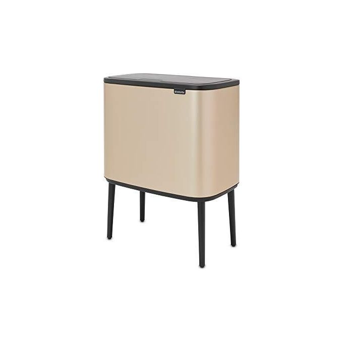 Brabantia 304620 Bo Touch Bin Pattumiera 34 L con Apertura Soft Touch Piedini Regolabili colore Champagne
