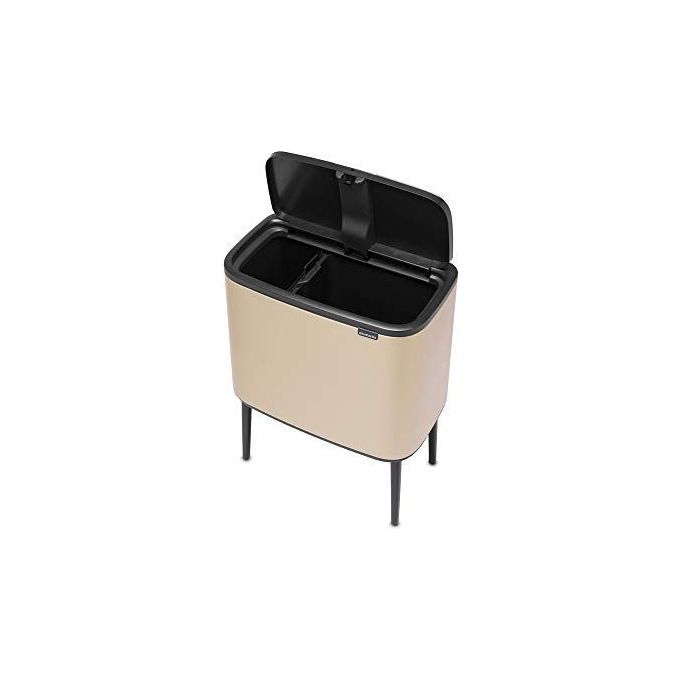 Brabantia 304620 Bo Touch Bin Pattumiera 34 L con Apertura Soft Touch Piedini Regolabili colore Champagne