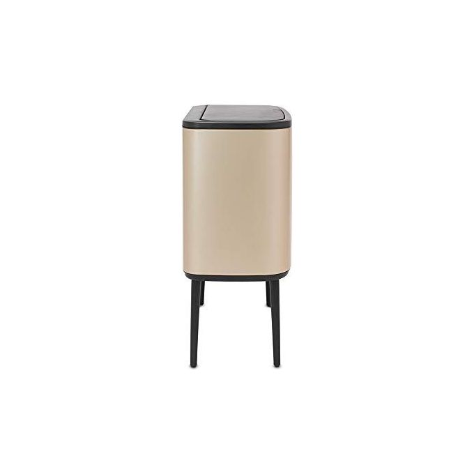 Brabantia 304620 Bo Touch Bin Pattumiera 34 L con Apertura Soft Touch Piedini Regolabili colore Champagne