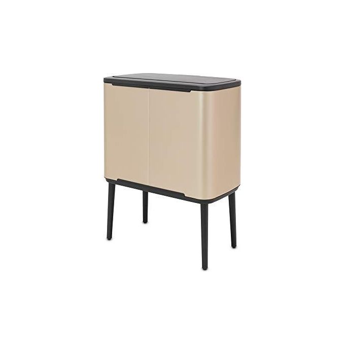 Brabantia 304644 Bo Touch Bin Pattumiera 3x11 litri Acciaio Inox con Apertura Soft-Touch e Secchi Rimovibili colore Metallic Gold