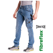 Rica Lewis 5429935 Job1 Jeans da Lavoro Tasconato Stretch Gamba Dritta Multitasche Taglia 60 colore Blu Chiaro