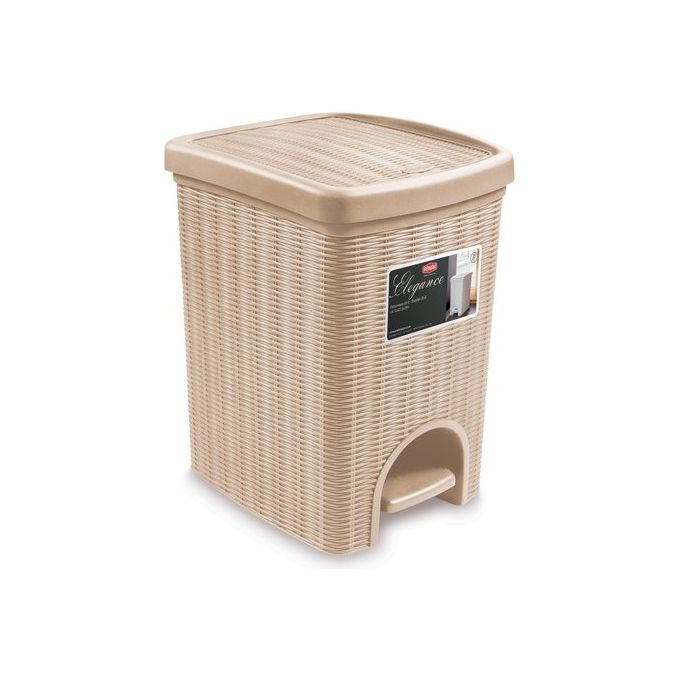 Stefanplast 30796 Elegance Pattumiera a Pedale 20 Lt Effetto Rattan Secchiello Estraibile colore Cashmere