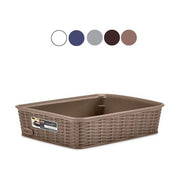 Stefanplast 3855321 Elegance Cestino Rettangolare Multiuso Finitura Midollino 20x14x6 cm colore Grigio