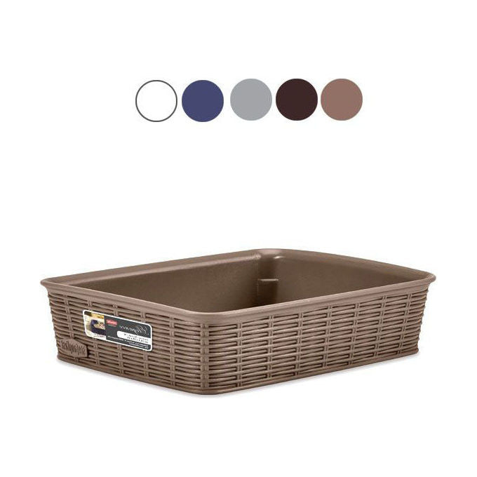 Stefanplast 3855321 Elegance Cestino Rettangolare Multiuso Finitura Midollino 20x14x6 cm colore Grigio