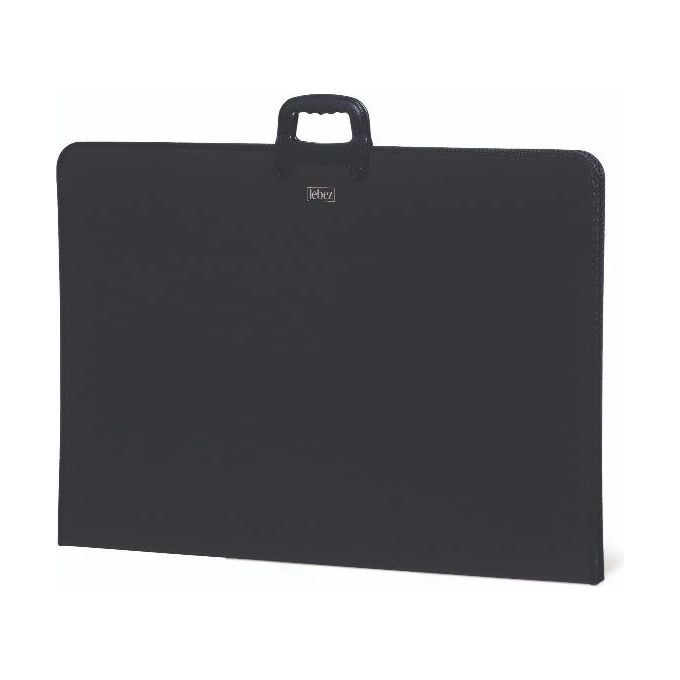 Lebez 3092 Portadisegni in Polipropilene con Manico Sagomato Tasche Interne 75x53x3 cm colore Nero