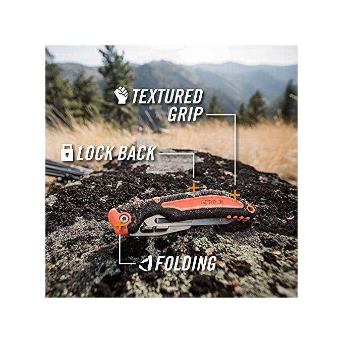 Gerber 1027855 Vital Pocket Folder EAB Coltello da Caccia Lama 7,1 cm Acciaio 420HC con 6 Lame di Ricambio colore Arancione