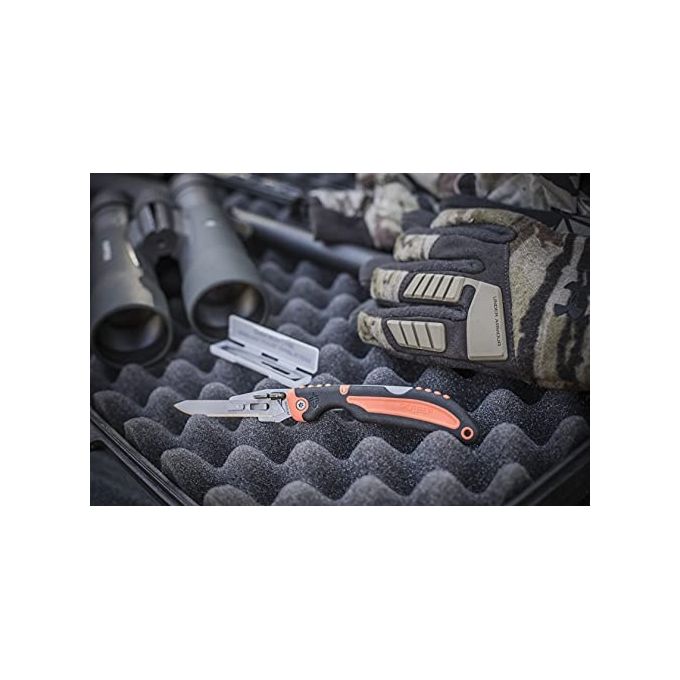 Gerber 1027855 Vital Pocket Folder EAB Coltello da Caccia Lama 7,1 cm Acciaio 420HC con 6 Lame di Ricambio colore Arancione