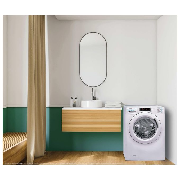 Candy CSS 129TW4-11 Smart Lavatrice Frontale 9 Kg 1200 rpm Classe B NFC Vapore (85x60x52 cm) colore Bianco