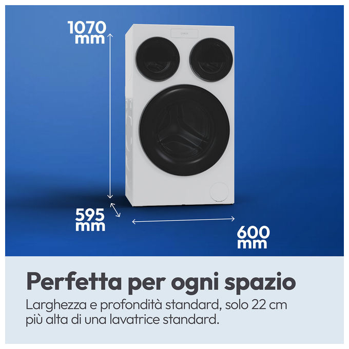 Candy 31021191 MultiWash Lavatrice Caricamento frontale 10 Kg 1400 rpm Classe A Sistema di dosaggio automatico Tecnologia Inverter (60x59.5x107 cm) colore Bianco