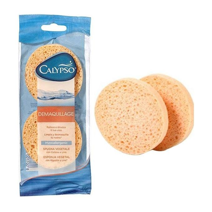 Calypso Spugna Natural Demaquillage Vegetale Rotonda 2 Pezzi