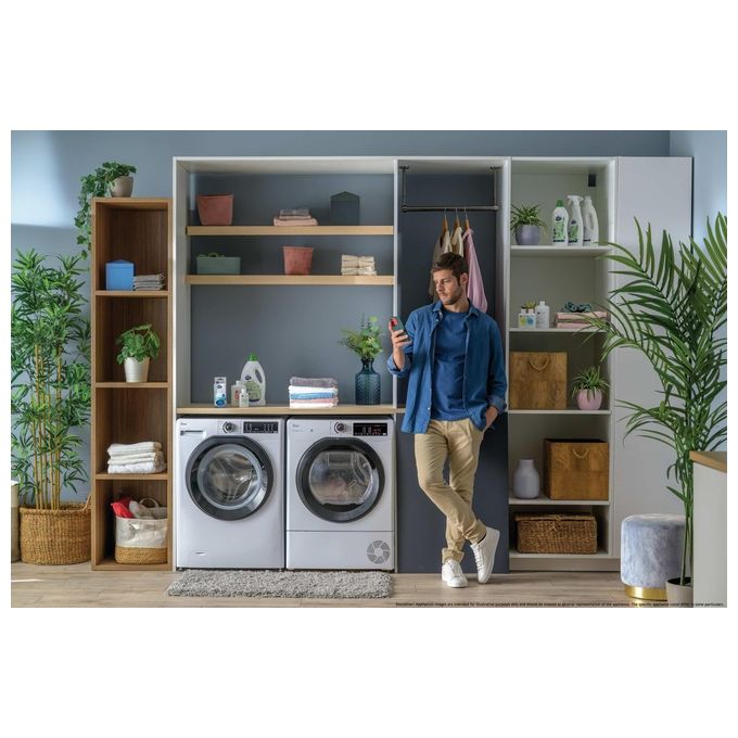 Hoover HR EH8N2DBE-S H-DRY 350 Asciugatrice Pompa di Calore 8 Kg Classe D Wi-Fi Bluetooth 15+1 Programmi (85x59.6x60.7 cm) colore Bianco