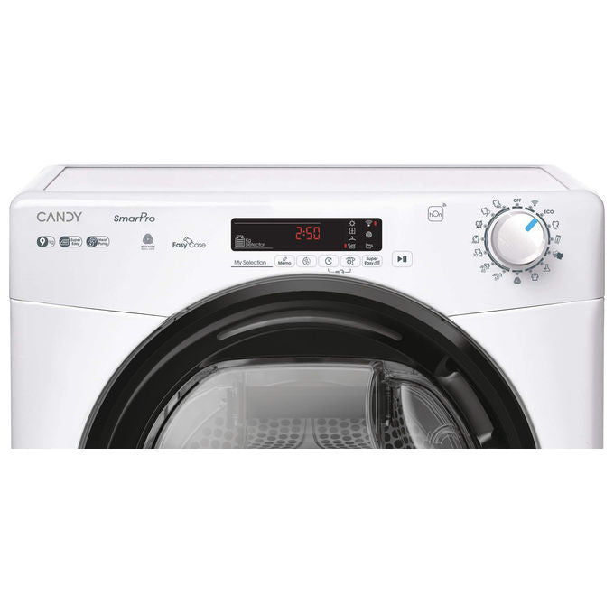 Candy CSO EH9N2DBE-S Smart Pro Asciugatrice 9 Kg Classe D Cicli Rapidi sotto 90 Minuti (60x60x85 cm) colore Bianco