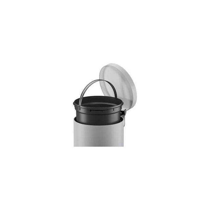 Hailo 5020201 Selekta Bidone della spazzatura 20 litri con chiusura ammortizzata e pedale a leva diametro 29 cm colore Grigio seta opaca