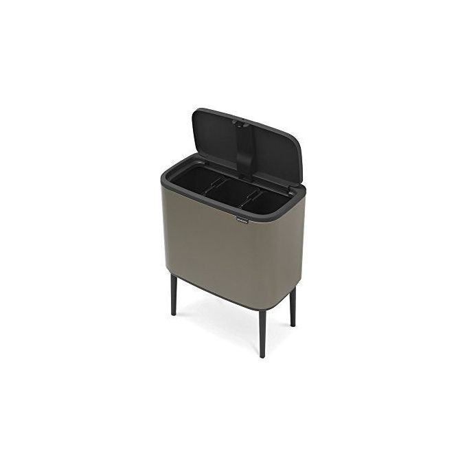 Brabantia 8710755316043 Bo Touch Bin Pattumiera 3 x 11 litri Cerniera Soft-Touch colore Platinum