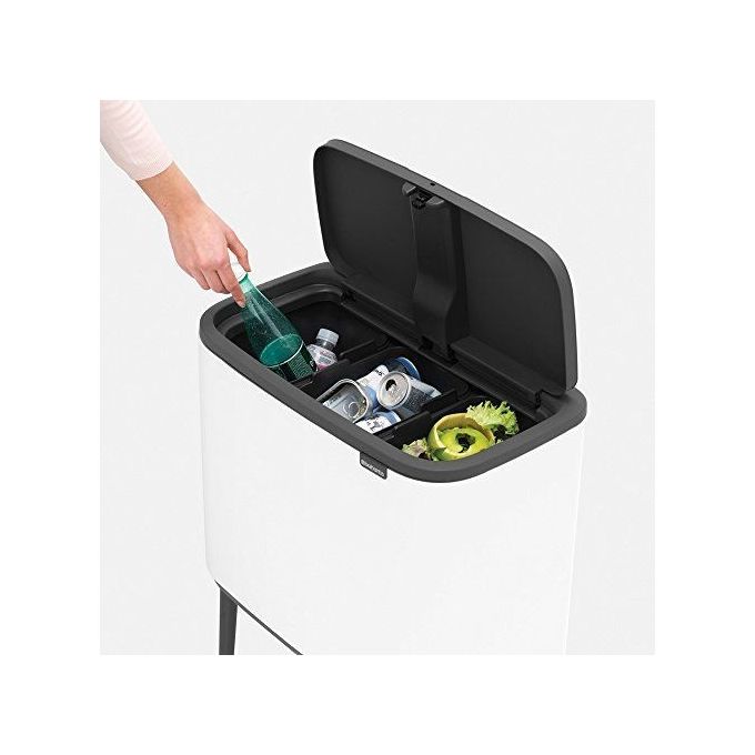 Brabantia 8710755316043 Bo Touch Bin Pattumiera 3 x 11 litri Cerniera Soft-Touch colore Platinum