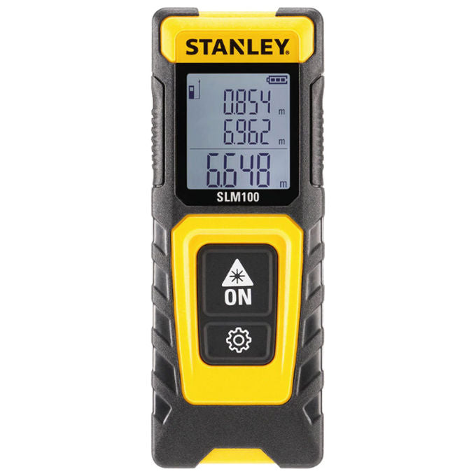STANLEY STHT77100-0 SLM100 Misuratore Laser 30 m Portata 0,2-30 m Precisione ±3 mm Alimentazione 2 AAA Display LCD colore Nero