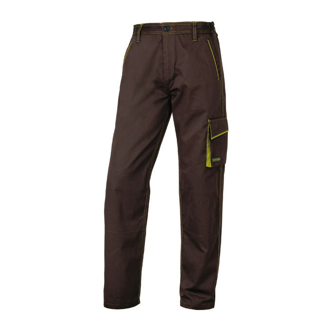 Deltaplus M6PANMAXX Panostyle Pantalone da Lavoro Sargia 65% Poliestere 35% Cotone 235 g-m² 5 Tasche Predisposizione Ginocchiere colore Marrone Verde