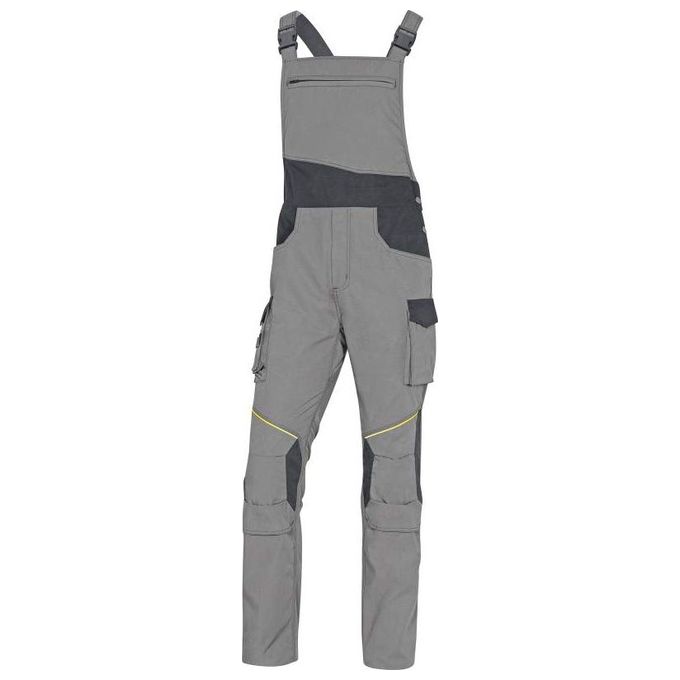Delta Plus MCSA2GRTM Mach2 Corporate Salopette da Lavoro 65% Poliestere 35% Cotone Ripstop 10 Tasche Bretelle Regolabili colore Grigio Chiaro Grigio Scuro