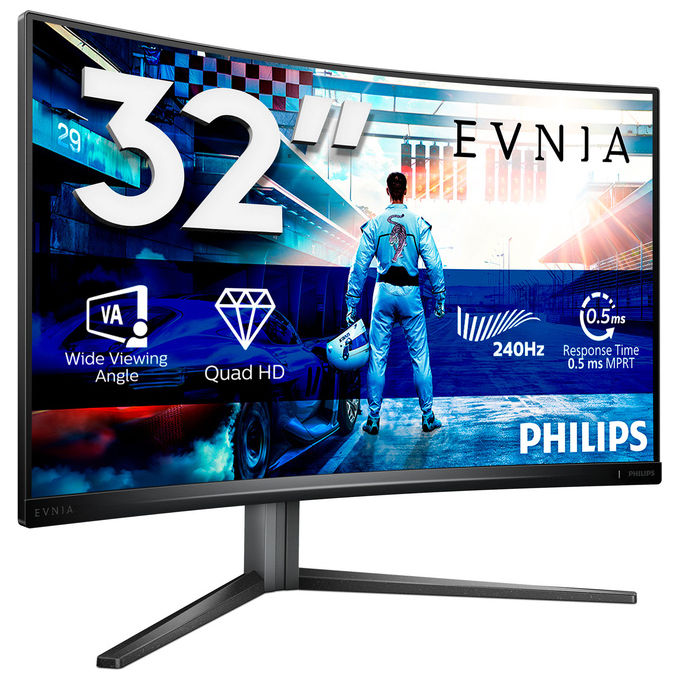 Philips 32M2C5500W-00 Evnia 5000 Monitor PC 32'' 2560 x 1440 Pixel 240 Hz HDR400 FreeSync Premium Pro colore Nero